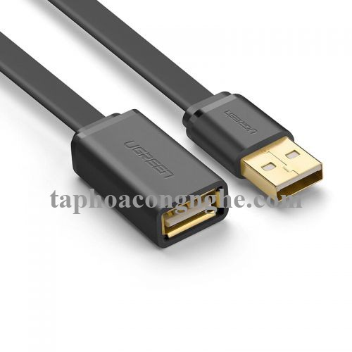 Ugreen 10886 0.5M màu Đen Cáp tín hiệu nối dài USB 2.0 lõi thuần đồng dáng dẹt US103 30010886
